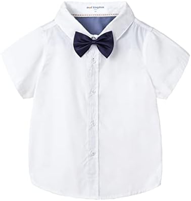 Mud Kingdom Little Boys Short Sleeve Dress Shirts Cute Summer