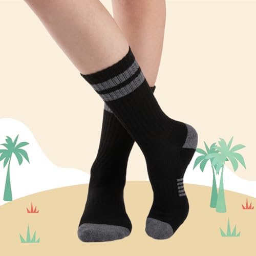 Comfoex 10 Pairs Boys Crew Long Sports Socks for 4-6 6-8 8-10 Year Old Kids