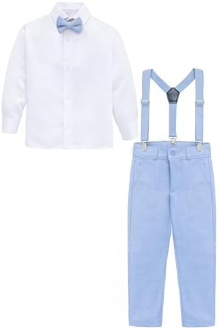 Lilax Boys Slim Fit Formal Pant Set 4-Piece Slimmer Durable Wardrobe Perfect for Weddings or Special Events