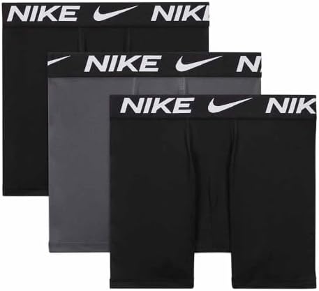 Nike Boys Dri-Fit Boxers 3-Pack Black Dark Gray MD