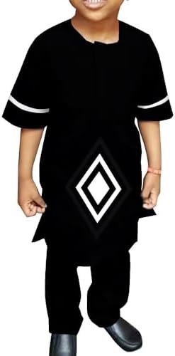African Traditional Kids Dashiki Set - Comfortable Stylish Boys Attire Perfect for Festivals Special Occasions