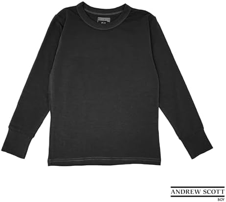 Andrew Scott Boys Performance Long Sleeve Top - Multi Colors Thermal Undergarment with Stretch Fit