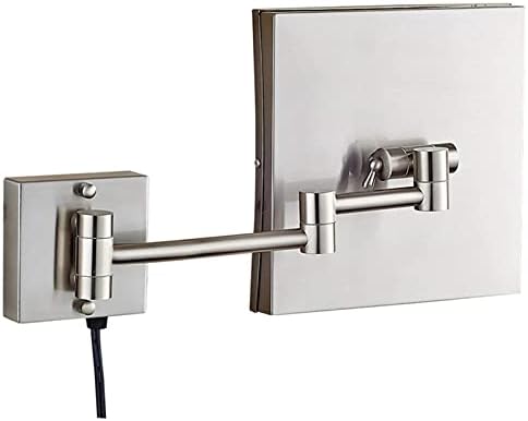 Elegant Nickel 8-inch LED Magnification Mirror for Busy Riverside