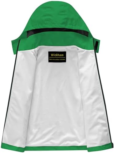WICKHAM Waterproof Kids Rain Jacket with Hook and Loop Closure