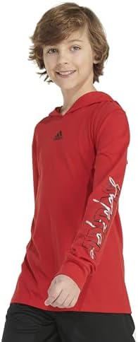 adidas Boys Long Sleeve Cotton Hooded T-Shirt