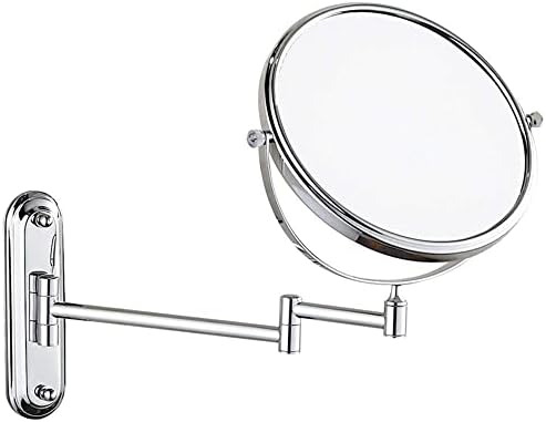 Bathroom Makeup Mirror Adjustable 360 Swivel Vanity Mirror Wall-Mounted Brass Double Sided