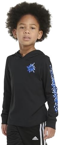 Adidas Boys Long Sleeve Cotton Bos Logo Hooded T-Shirt