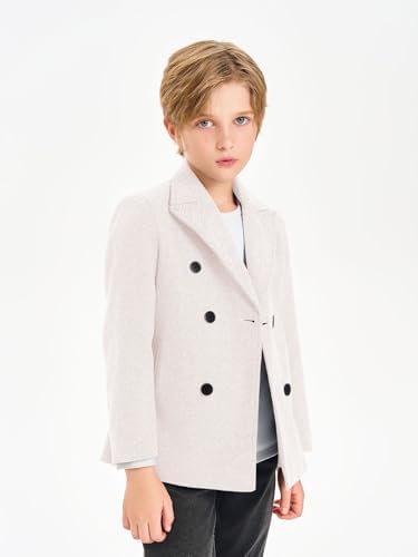 Haloumoning Boys Double Breasted Pea Coat