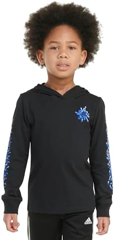 Adidas Boys Long Sleeve Cotton Bos Logo Hooded T-Shirt