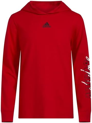 adidas Boys Long Sleeve Cotton Hooded T-Shirt