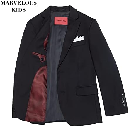 Marvelous Kids Boys Slim-Fit Formal Suit Set 5-Piece Jacket Pants More