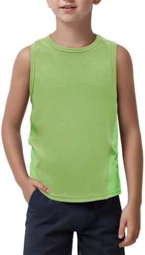 Haloumoning Boys Breathable Mesh Side Athletic Tank Top 5-14 yrs