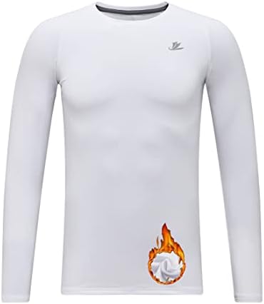 Stay Cozy and Confident Youth Boys Compression Thermal-Shirt Long Sleeve Fleece Baselyer