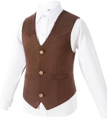 Retro Boys Western Vest Suede Cowboy Costume Vest