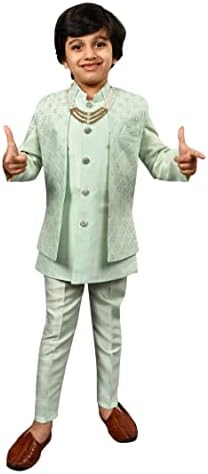 AHHA AAAA Kids Ethnic Silk Blend Indo-Western Sherwani Set for Boys 504MF