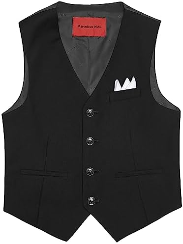Marvelous Kids Boys Slim-Fit Formal Suit Set 5-Piece Jacket Pants More