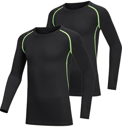 2 Pack Boys Girls Compression Shirts for Sports Activities