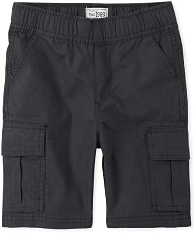 boys cargo shorts in soft cotton classic fit with pockets elastic waist great for adventures the childrens place