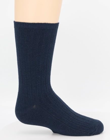 Comfortable Crew Socks for Boys Black Navy Khaki