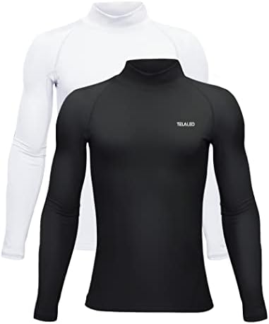 Youth Thermal Compression Shirt Fleece Lined Turtle Neck Base Layer