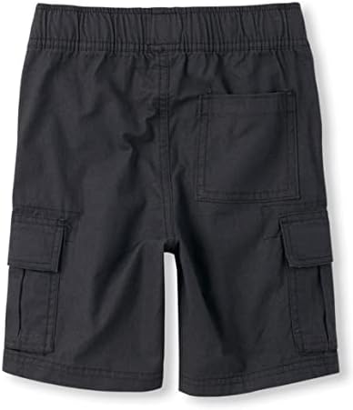 boys cargo shorts in soft cotton classic fit with pockets elastic waist great for adventures the childrens place
