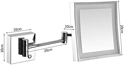 Wall-Mounted 3X Magnifying LED Shaving Mirror with Touch Screen Swivel Extendable