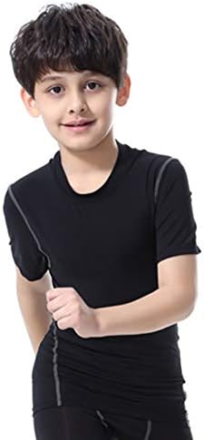 boys compression shirt for activity breathable athletic wear 4-way stretch for comfort and performance