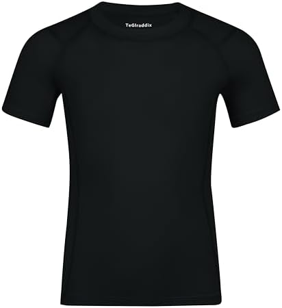Comfort Performance TeGlraddix boys girls short sleeve compression shirt for quick dryness breathability
