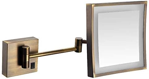 DEIHGE8 inch LED Light Wall-Mounted Vanity Makeup Mirror with 3x Magnifying Shaving Arm Switch