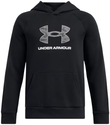 Under Armour Boys Rival Fleece Big Logo Print Fill Hoodie Stay Warm Comfortable Rival Print Design