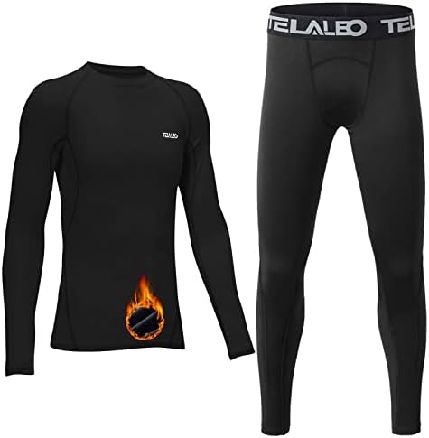 Telaleo Boys Girls Fleece-Lined Compression Set