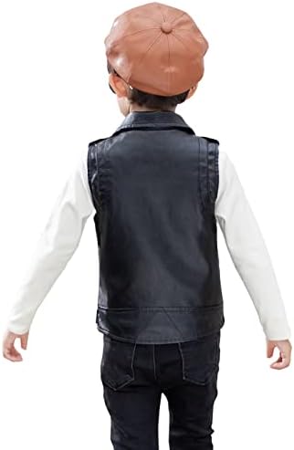 Kids Faux Leather Vest Jacket for Boys Girls