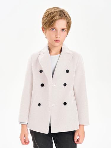 Haloumoning Boys Double Breasted Pea Coat