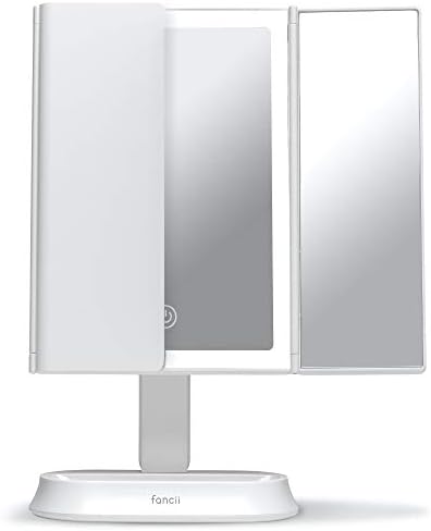 Fancii LED Lighted Makeup Mirror - Rechargeable 3 Color Temp 5X7X Magnification