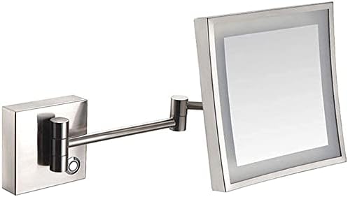 Wall-Mounted 3X Magnifying LED Shaving Mirror with Touch Screen Swivel Extendable