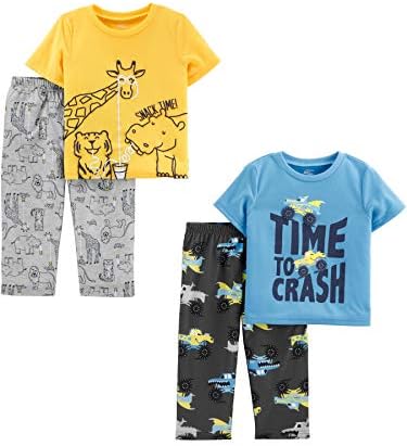 Simple Joys by Carters 4-Piece Pajama Set for Boys Cozy Perfect for Cooling Warm
