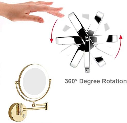 Wall Mounted Makeup Mirror with LED Light and Magnification 1