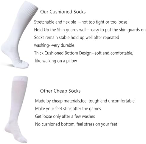 Raigoo Premium Sport Socks for Kids Ages 4-16 Softball Soccer Baseball Football Training Socks