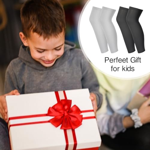 2-Pair Compression Leg Sleeves for Kids Supportive Breathable UV-Proof