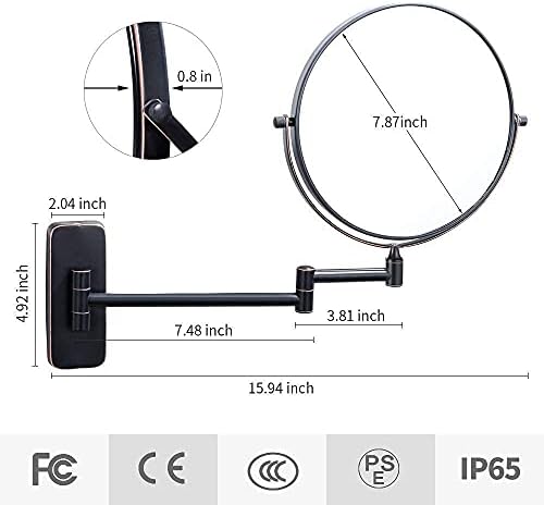 5X Magnifying Wall-Mounted Makeup Mirror with 360 Rotation for Beauty Lovers