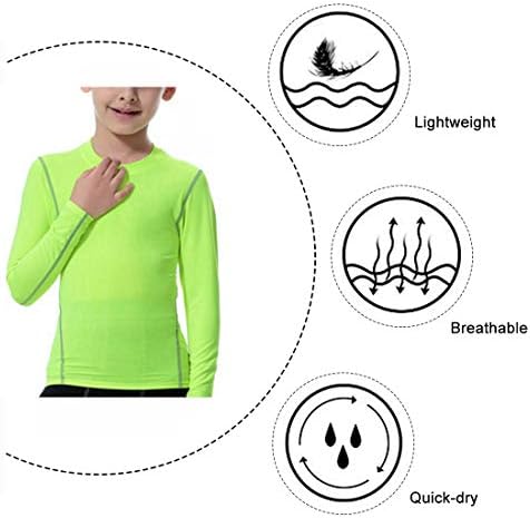 LANBAOSI Boys Girls Long Sleeve Compression Soccer T-Shirt