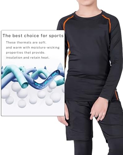 3-Pack Long Sleeve Compression Shirts for Kids - Moisture-Wicking Stretchable