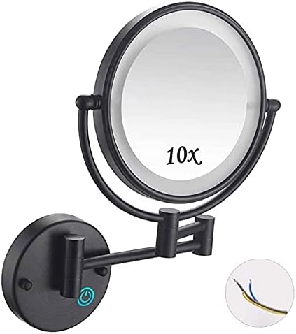 Makeup Mirror 8 with 360 Rotation and Matte Black