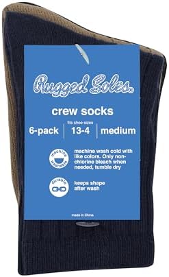Comfortable Crew Socks for Boys Black Navy Khaki