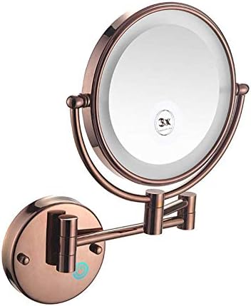 Wall-Mounted Makeup Mirror with LED Lights for Bathroom