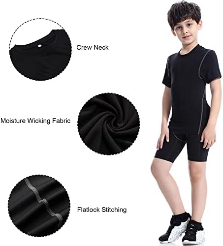 boys compression shirt for activity breathable athletic wear 4-way stretch for comfort and performance