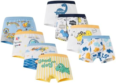 CHUNG Toddler Boys Soft Cotton Boxer Briefs Dinosaur Pattern Pack
