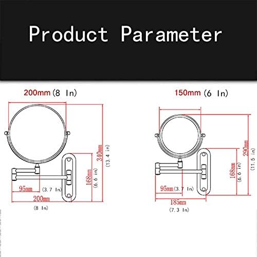 Wall-Mounted Double-Sided Vanity Mirror 6-8 Inch Size
