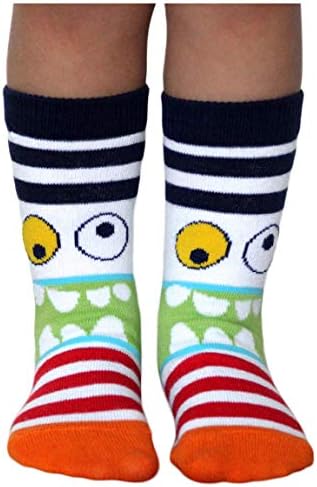 Jefferies Socks Boys Monster Pattern Crew Socks 6 Pair Fun Starts Here