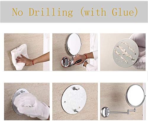 8-Inch Wall-Mounted Double-Sided Makeup Mirror with 3x-10x Magnification